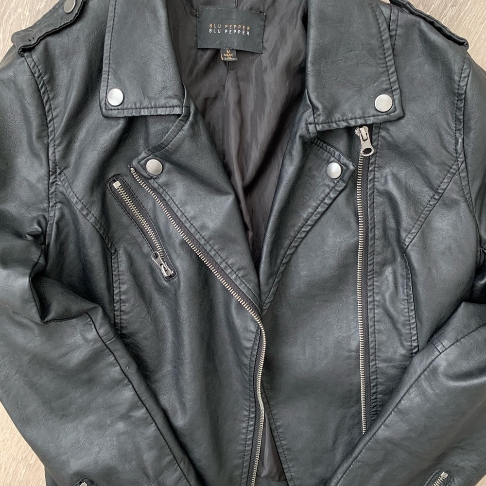 Blu Pepper Faux Leather Jacket - Picture 2 of 6